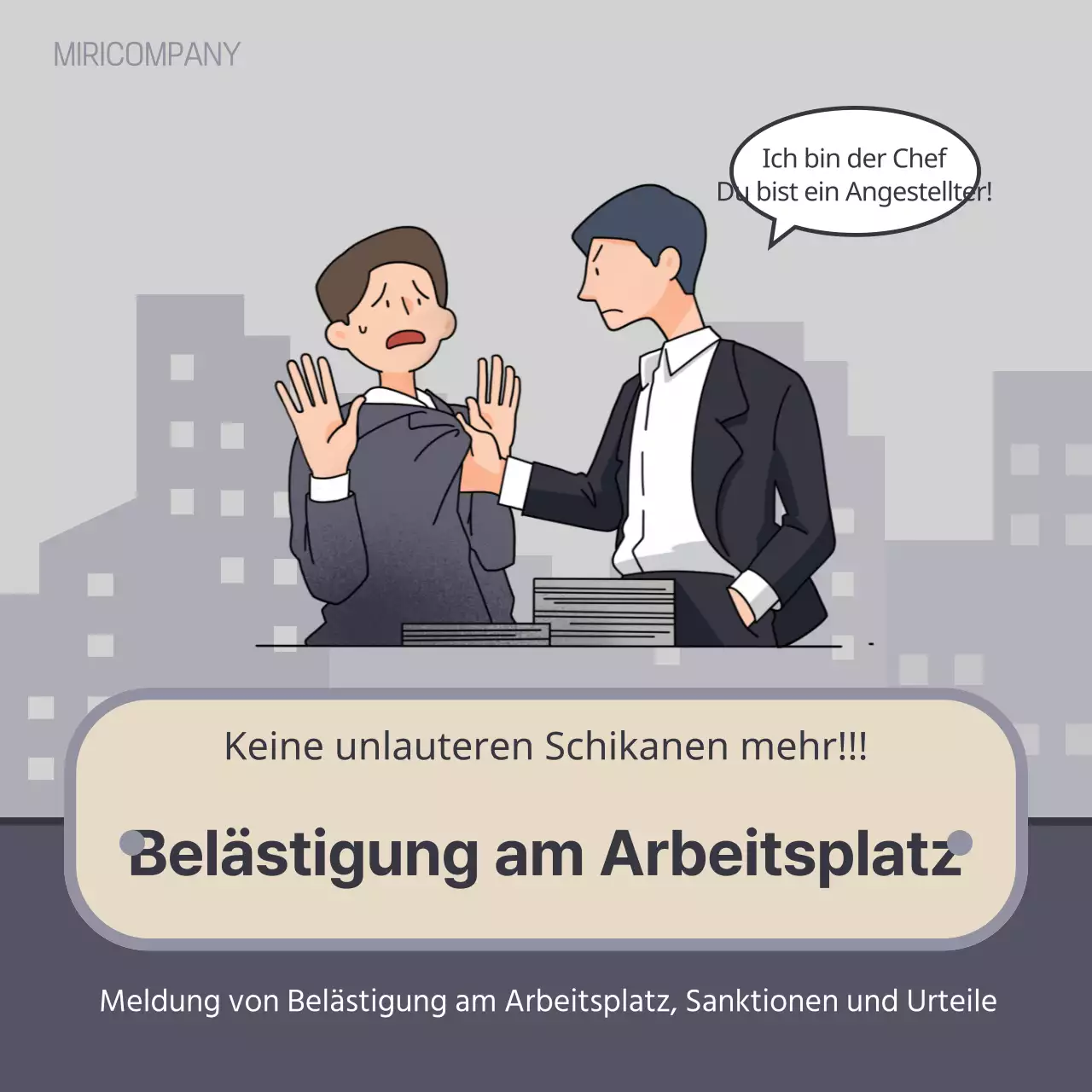 Ein Leitfaden zur Meldung von Belästigung am Arbeitsplatz in Vintage Navy und Grey