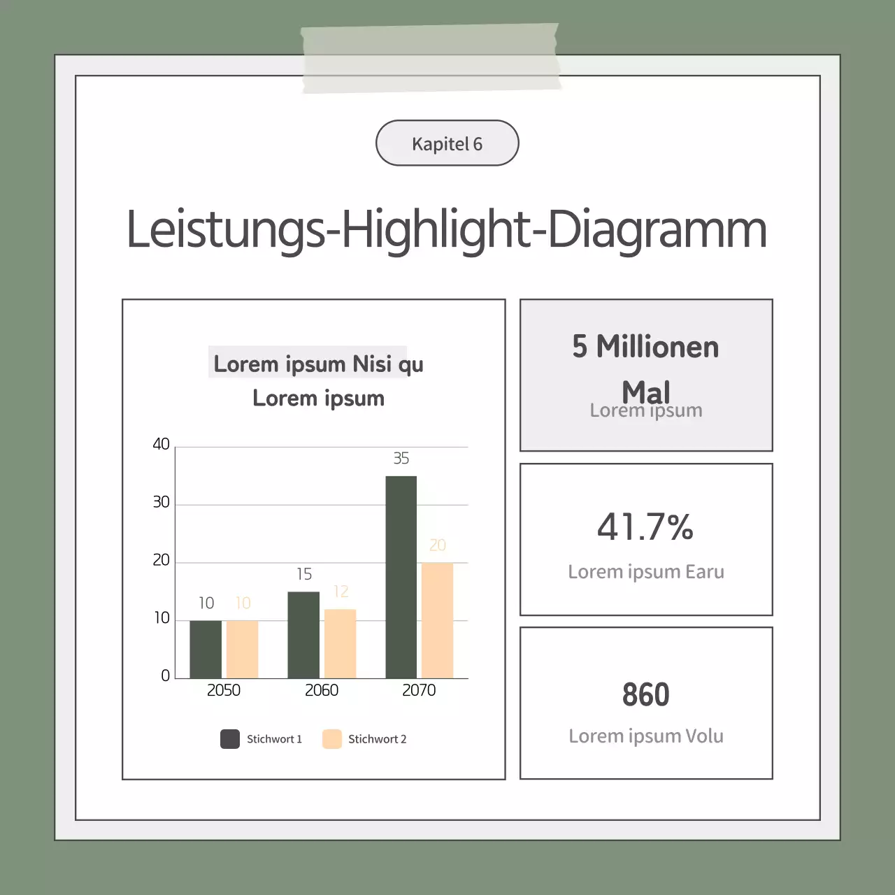 Ein einfaches khakifarbenes und weißes Business-Elevator-Pitch