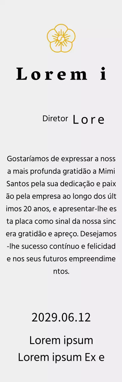 Placa de agradecimento do conceito de listagem da Line Flower