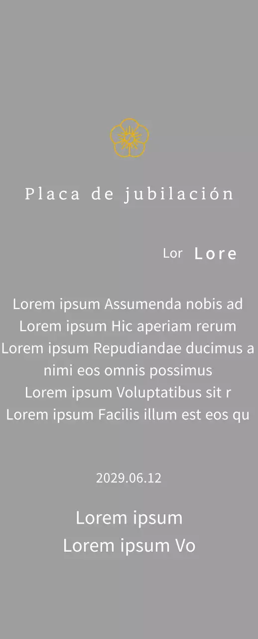 Placa de agradecimiento con concepto de listado de Line Flower