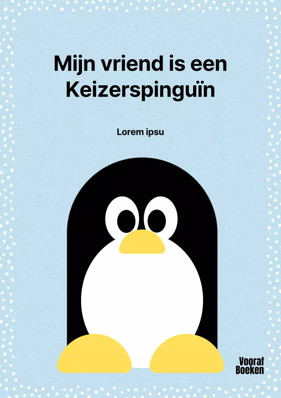 Lichtblauwe minimalistische keizerspinguïn observatie essay cover