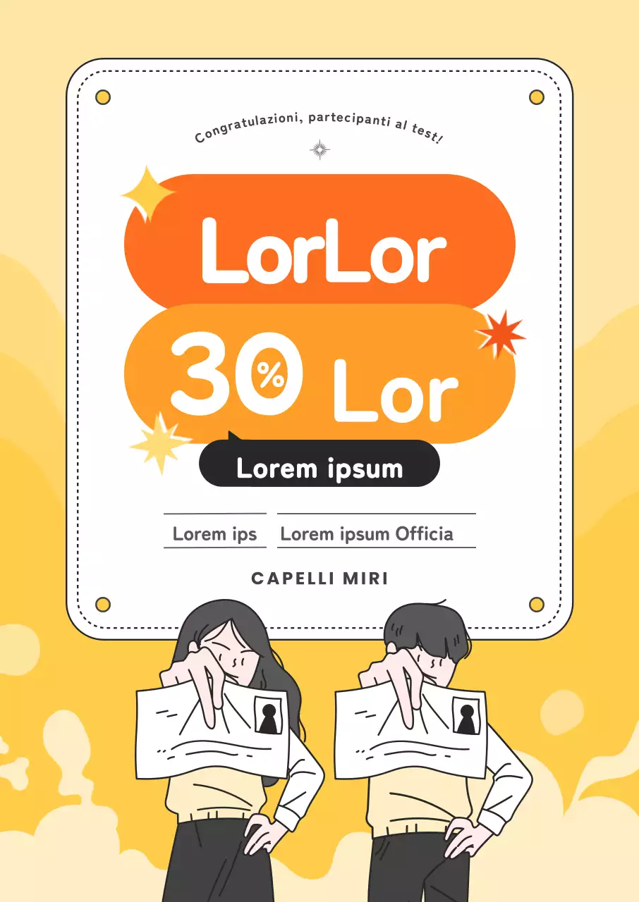 Il piccolo avviso giallo di sconto SATs