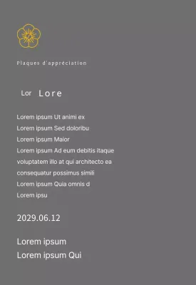 Plaque de remerciement du concept d'inscription de Line Flower