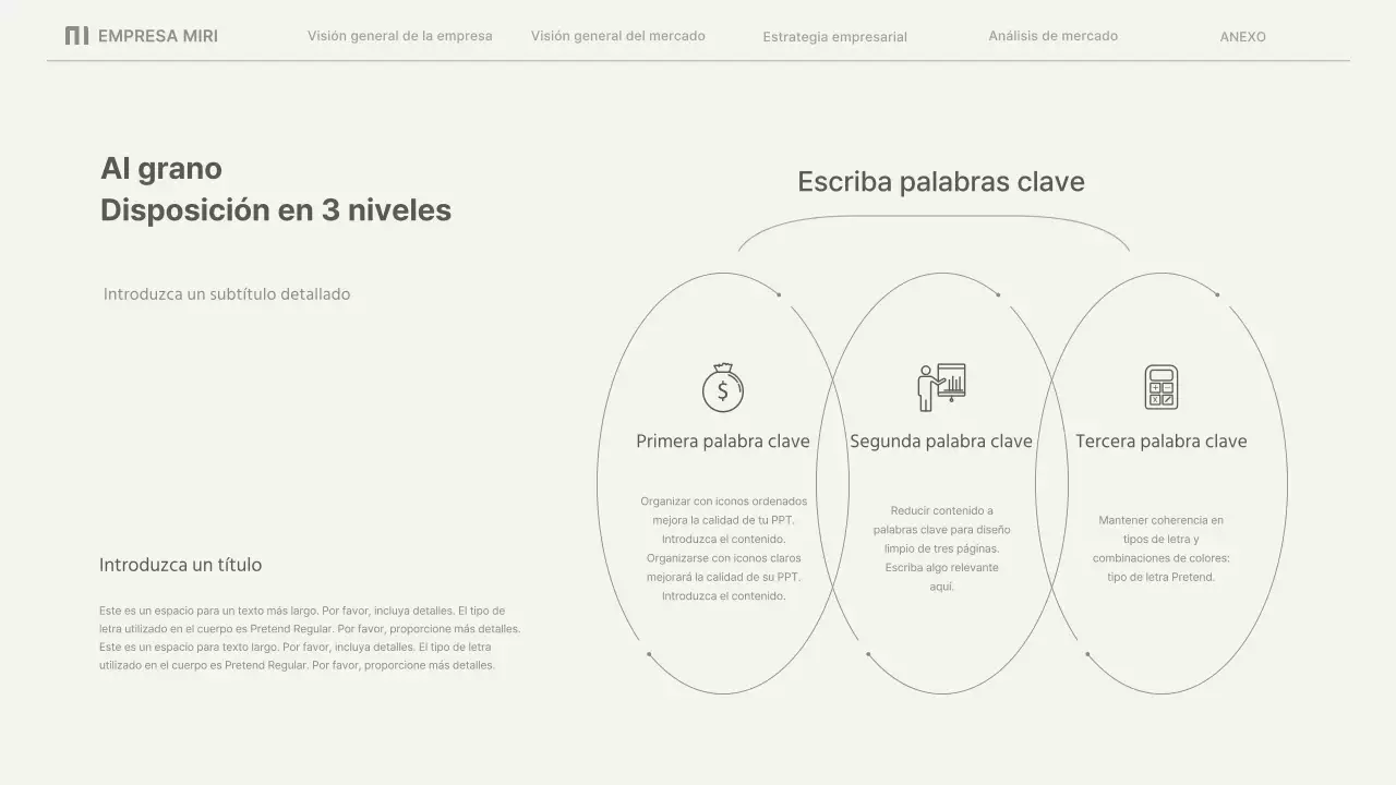 Informes comerciales sencillos en beige