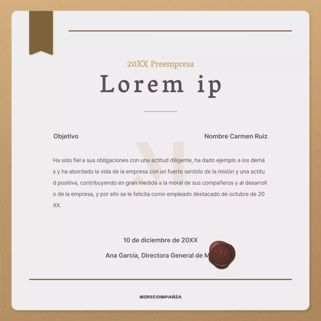 Un sencillo poste de anuncios en beige y marrón