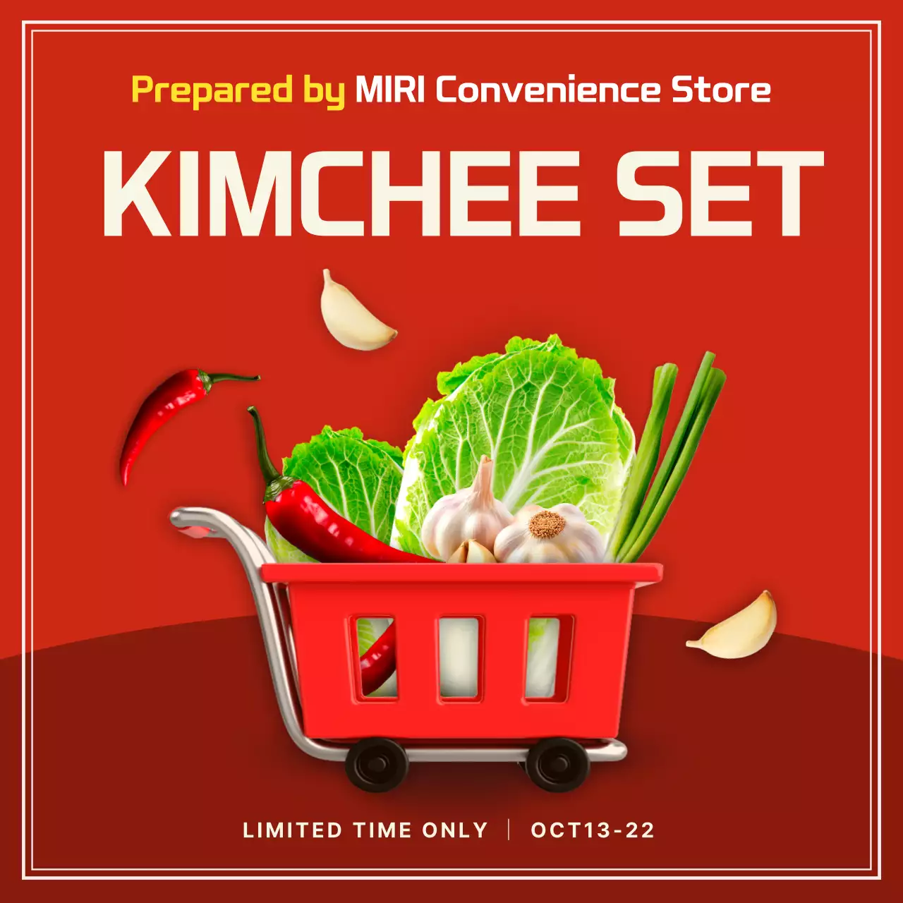Red Trendy Kimchee Promotion Social Media Post