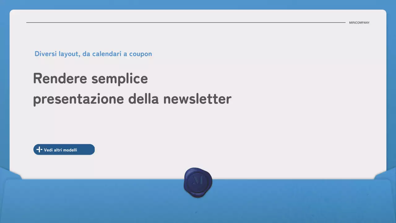 Promuovete la vostra newsletter con una semplice lettera in blu e blu navy