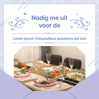 Een luxe uitnodiging voor een feestzaal in mauve