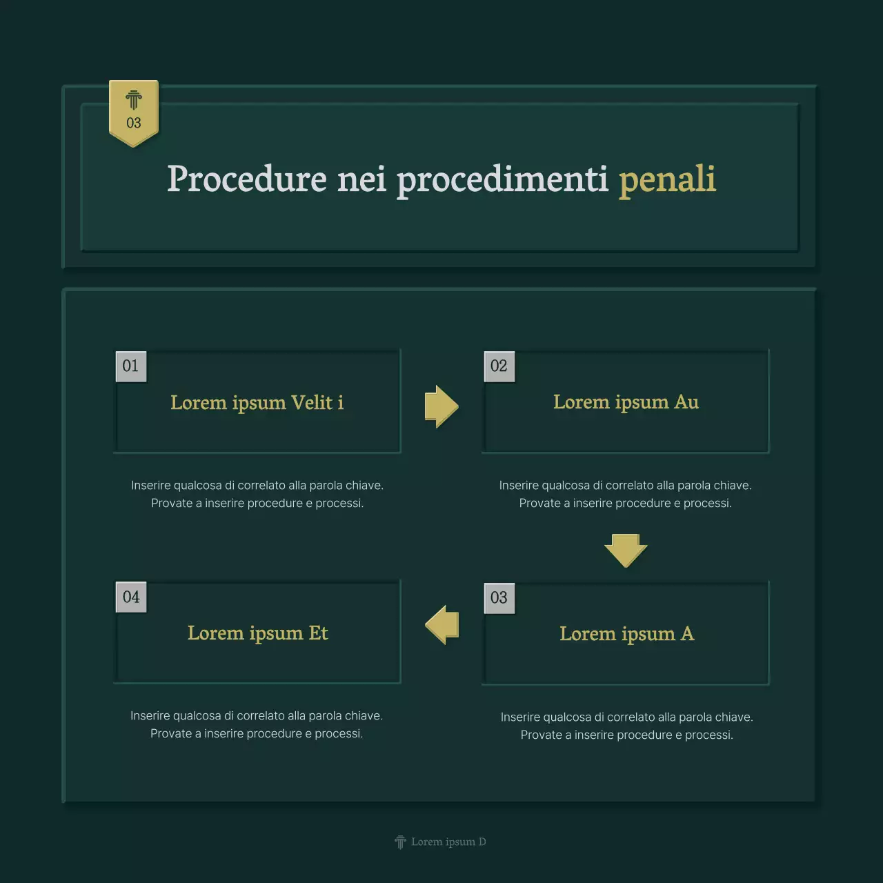 Profilo aziendale semplice dello studio legale in verde e giallo