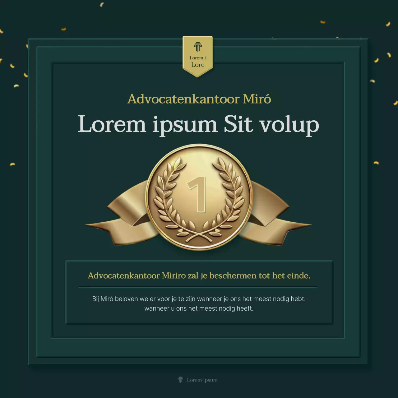 Eenvoudig bedrijfsprofiel in groen en geel