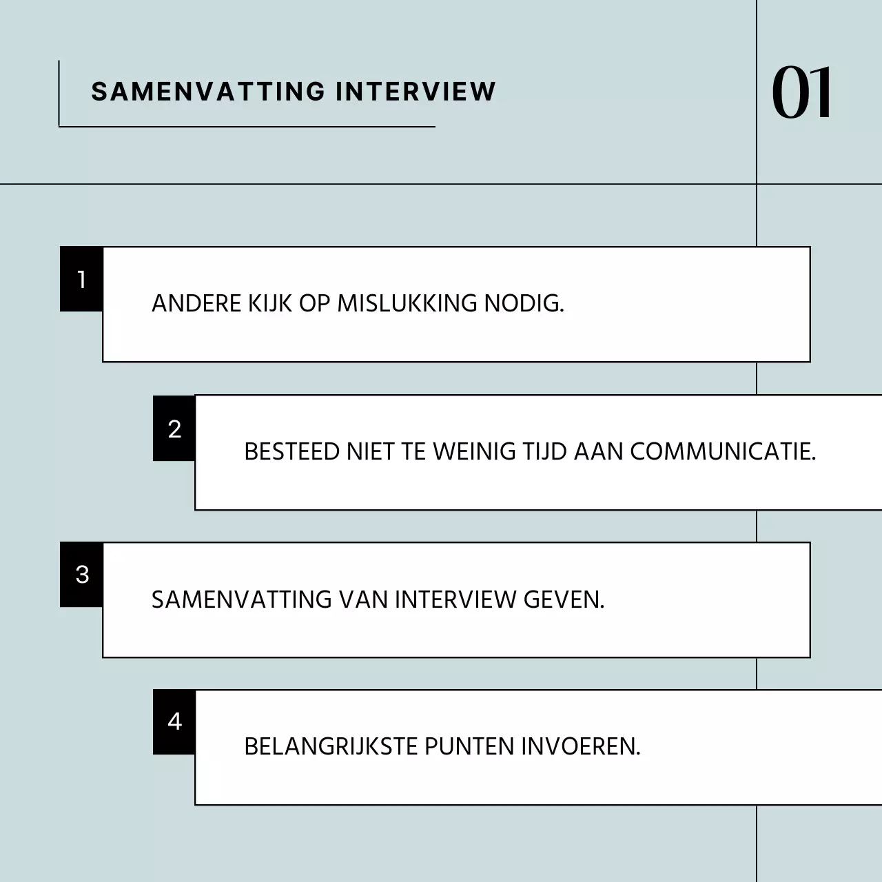 Een eenvoudige interviewpost voor bedrijven in lichtblauw
