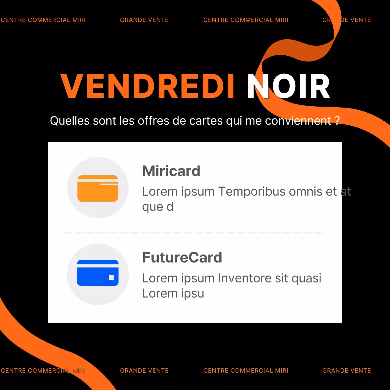 Des publicités tendance pour le Black Friday en noir et rouge