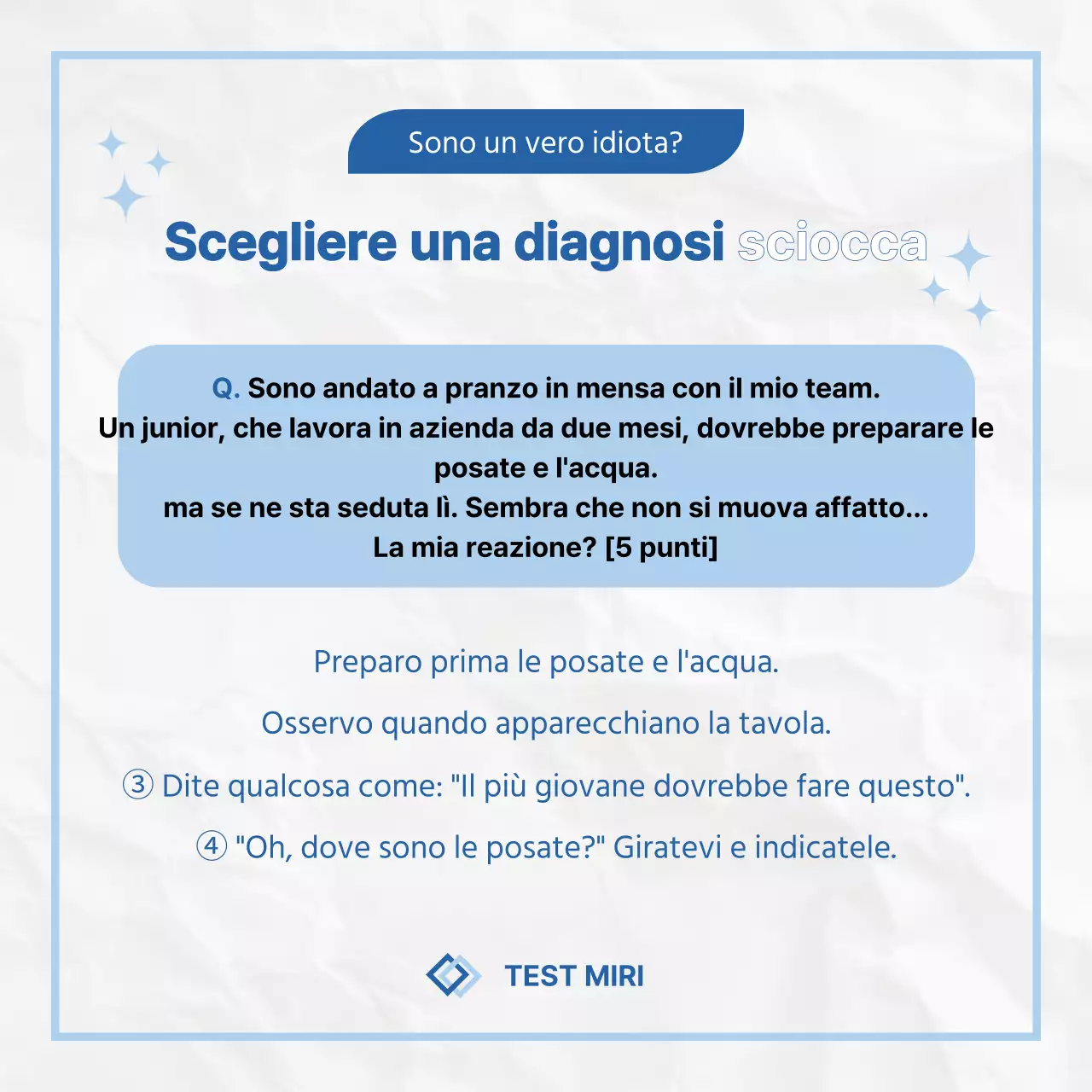 Un sondaggio kitsch in bianco e blu