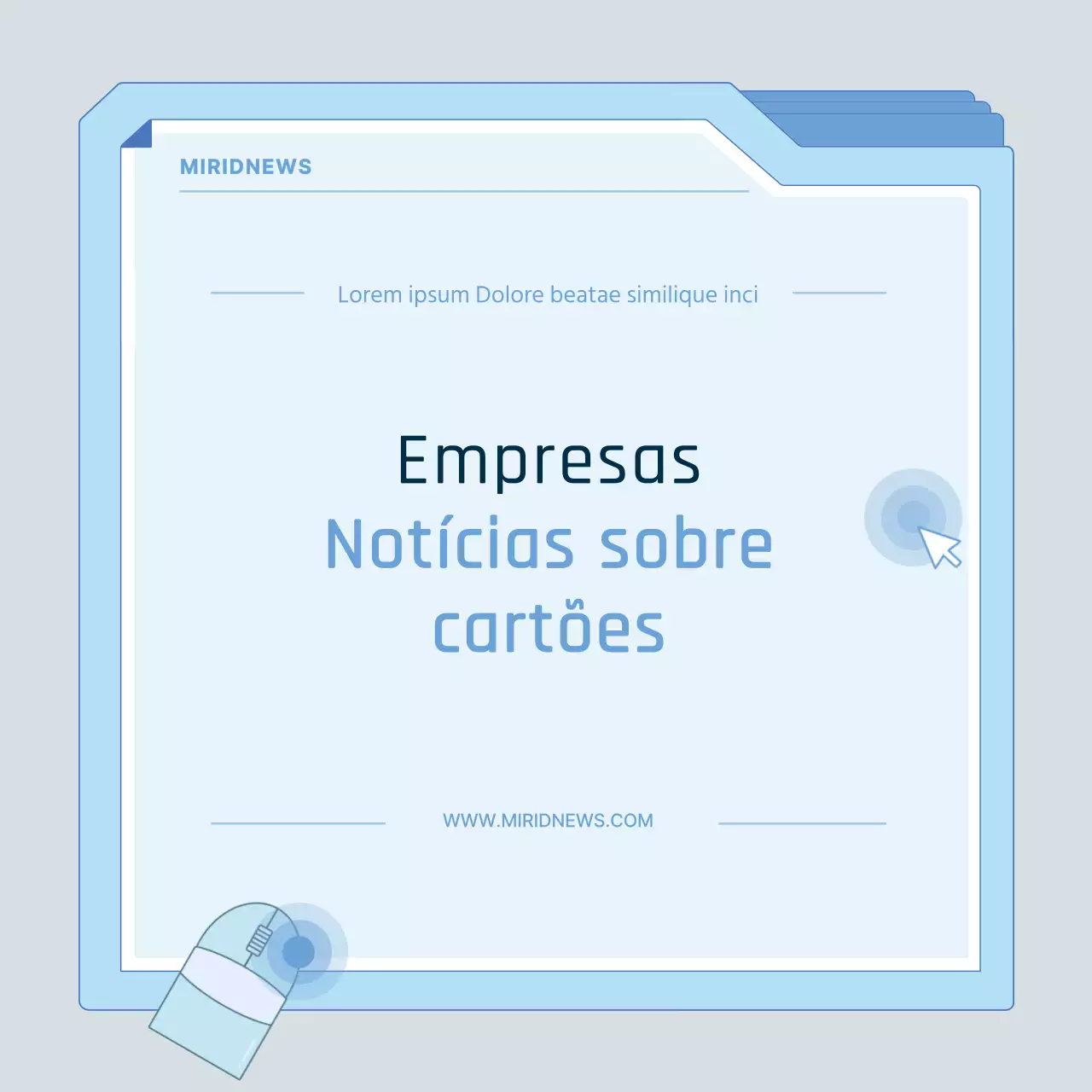 Cartões de marketing modernos em azul claroNotíciasTutoriais