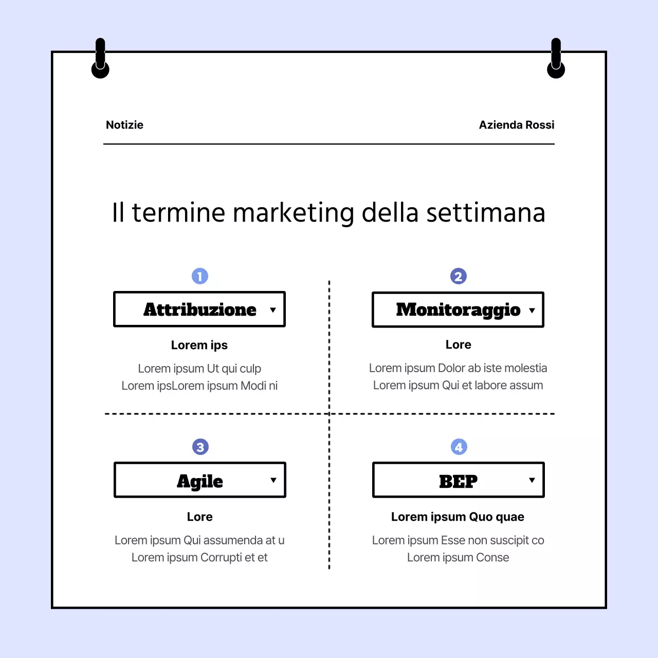 Rapporto sulla newsletter di Blue's Simple Marketing