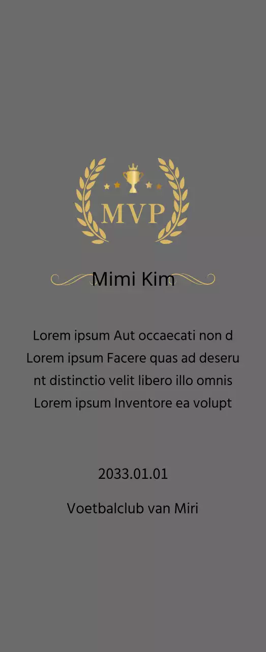 Kampioenschapsplaat met gouden lauweren en trofee