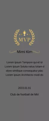 Plaque de championnat avec lauriers et trophée en or