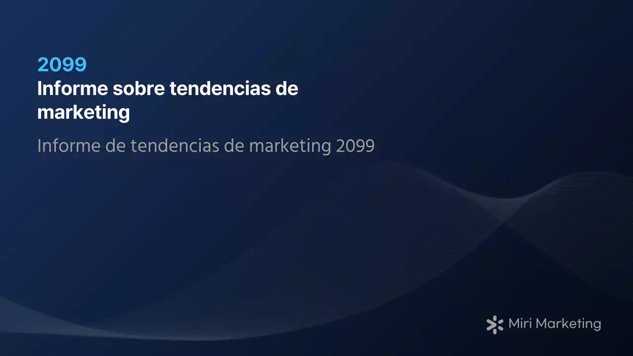 Un moderno informe de marketing en azul marino y blanco