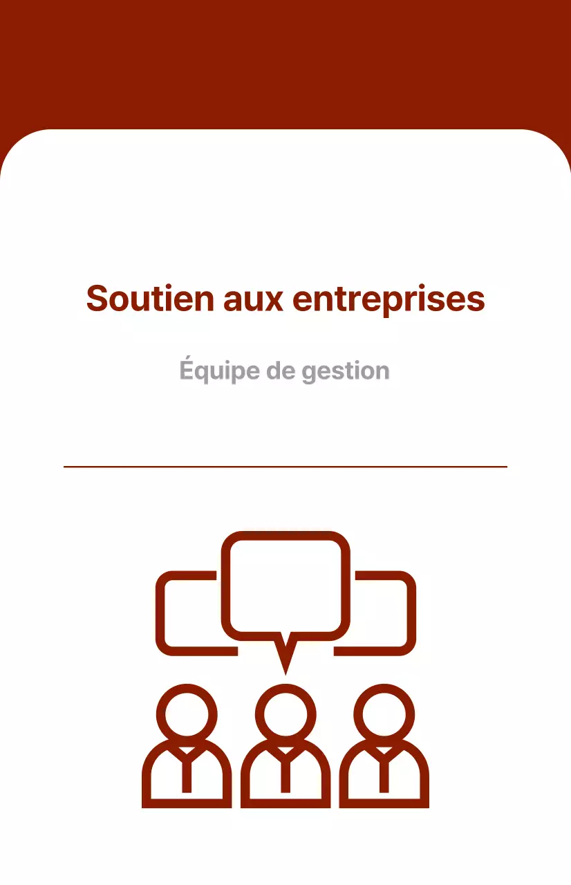 Guide des services de l'entreprise avec un concept rouge audacieux