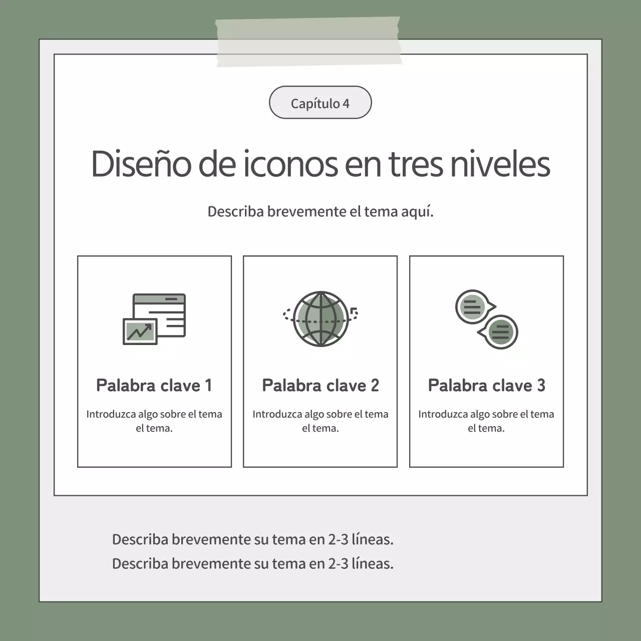 Un sencillo discurso de ascensor en caqui y blanco