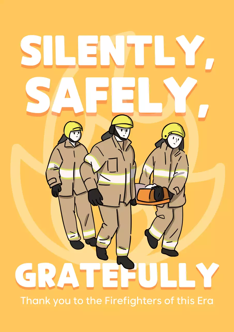 Simple firefighter magazine with yellow background