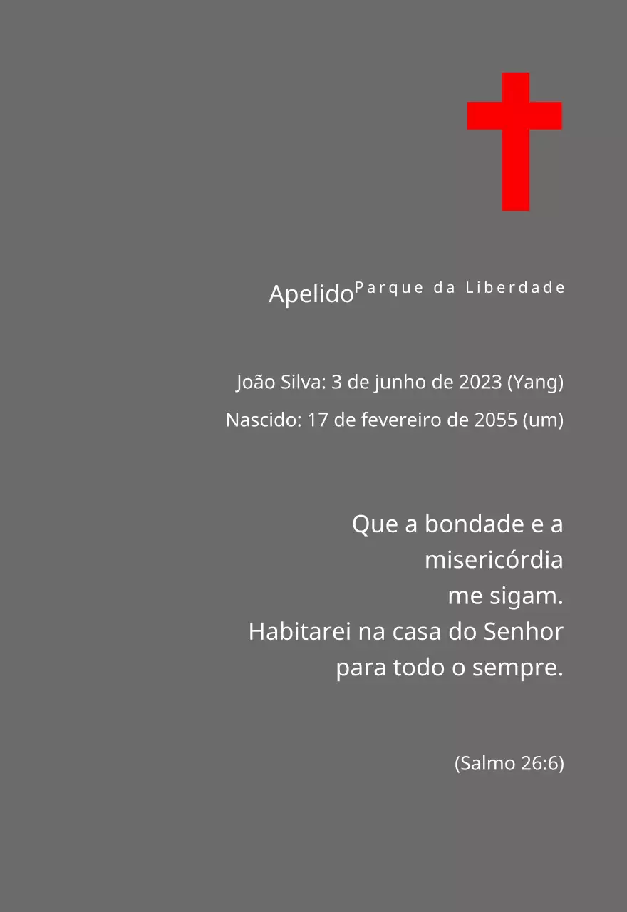 Placas funerárias de conceito cristão ou católico com versículos bíblicos