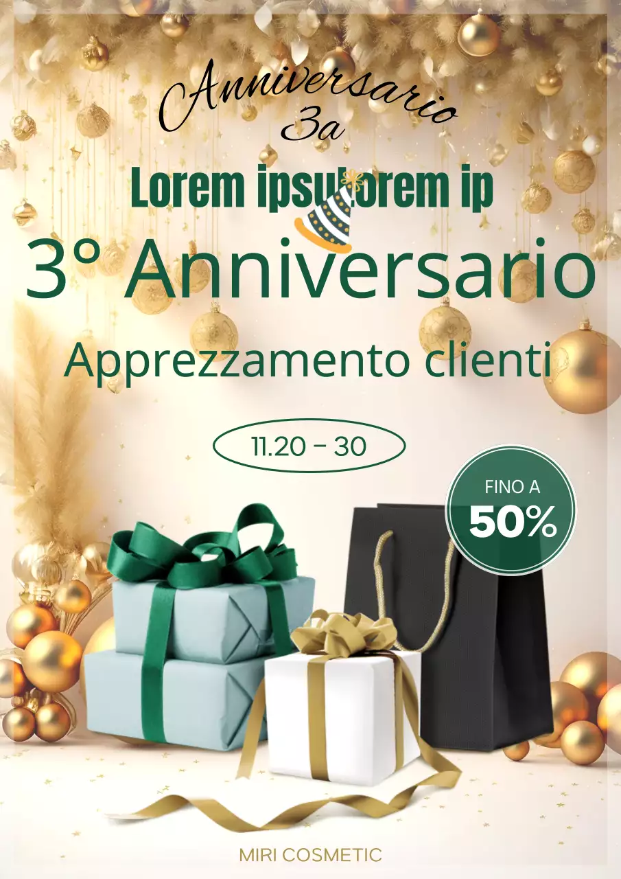 Promuovere un lussuoso evento inaugurale verde e oro