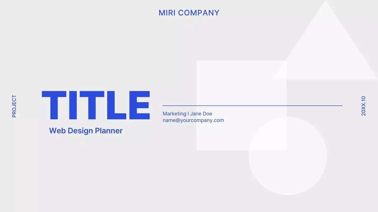 Blue Minimalist Web Planner Presentation