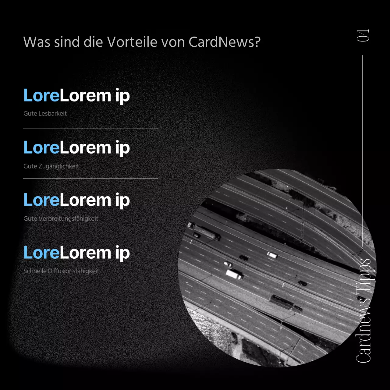 Eine moderne Geschäftspost in Schwarz und Hellblau