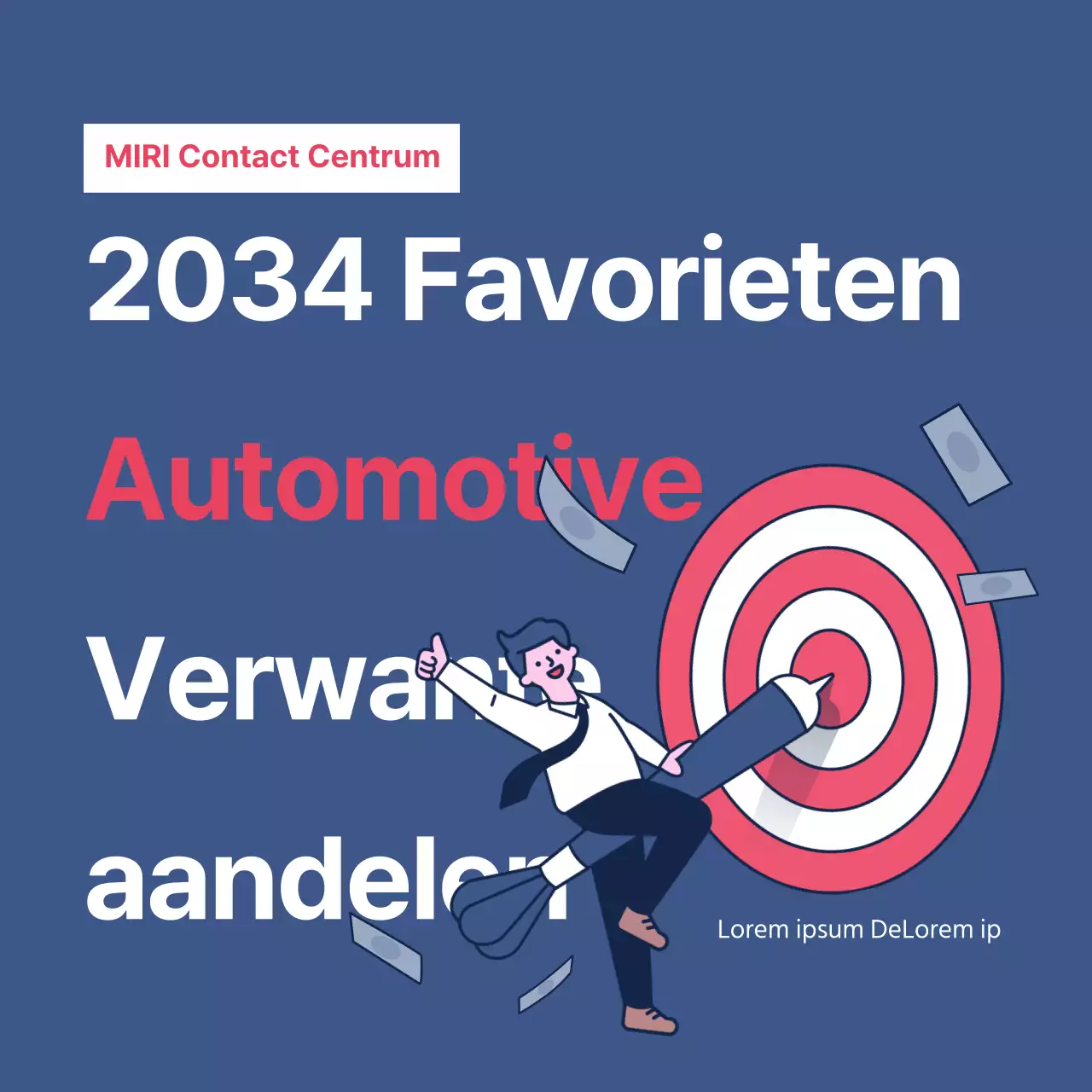 Een eenvoudige post met rode en marineblauwe stockpicks