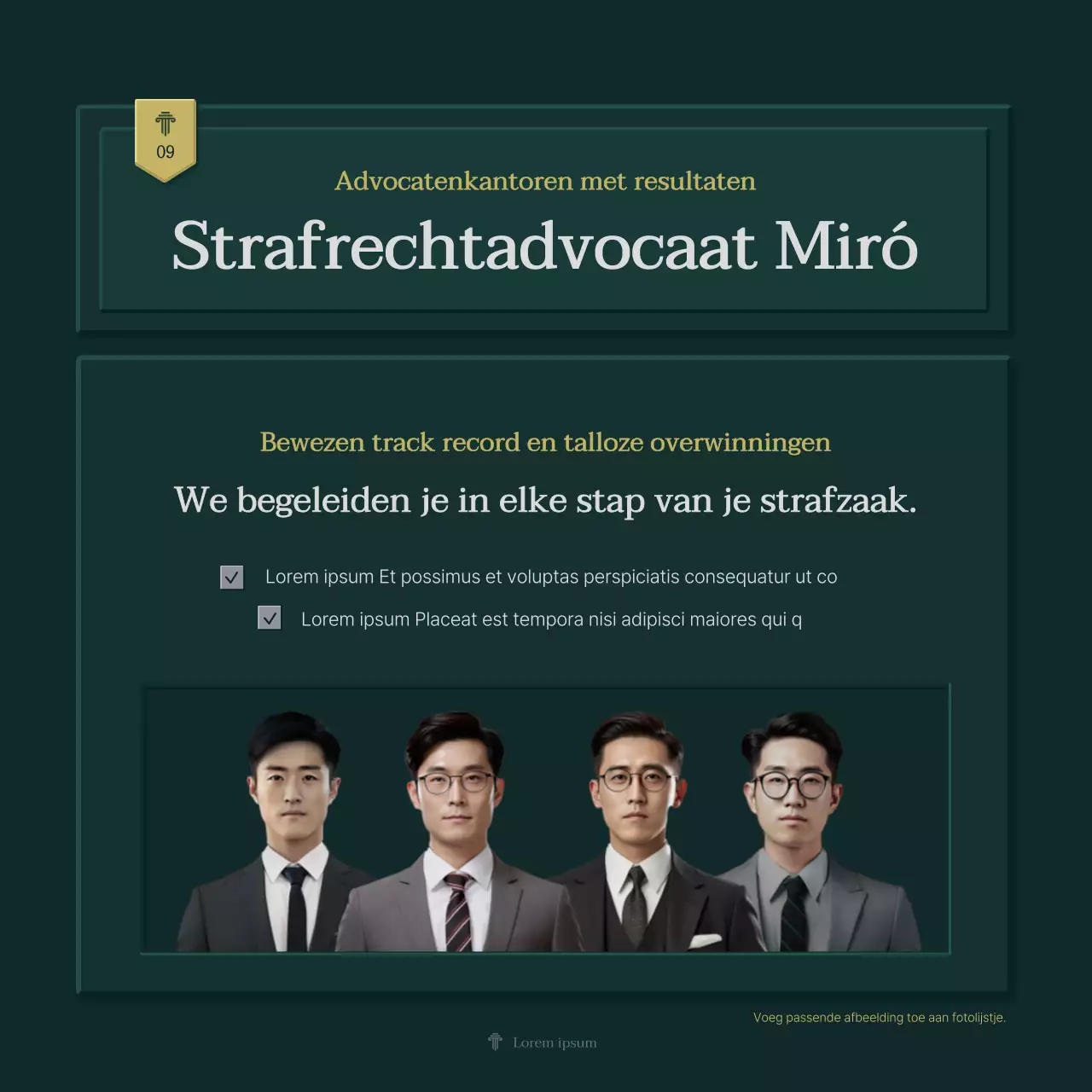 Eenvoudig bedrijfsprofiel in groen en geel