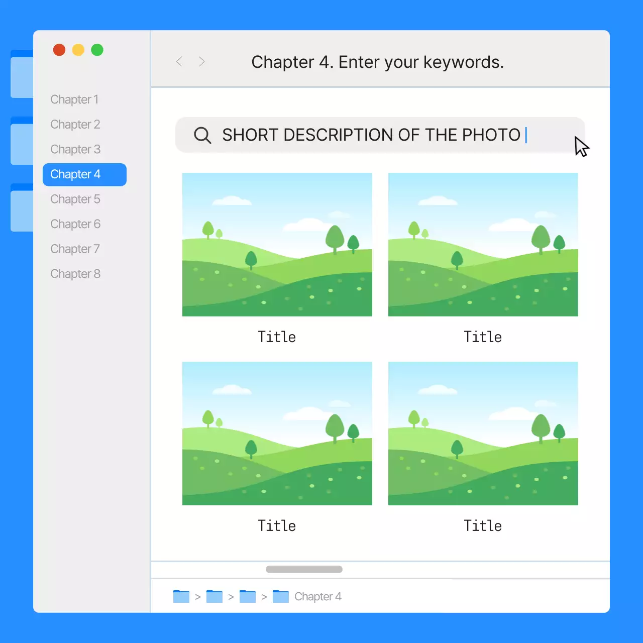 Simple monitor UI report with blue and orange color scheme