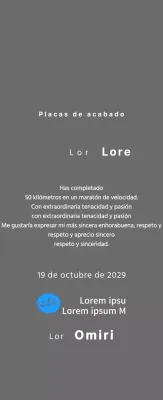 Placa de finisher concepto maratón con logotipo sencillo