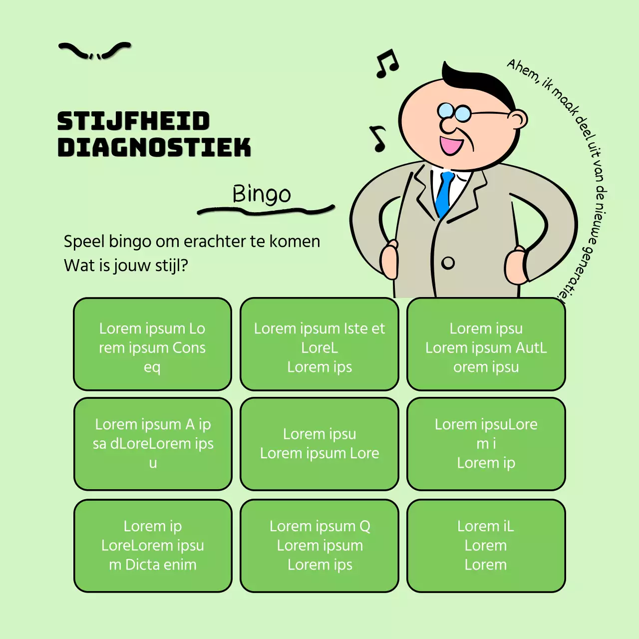 Promoot de Gag Level Test in rood en zwart