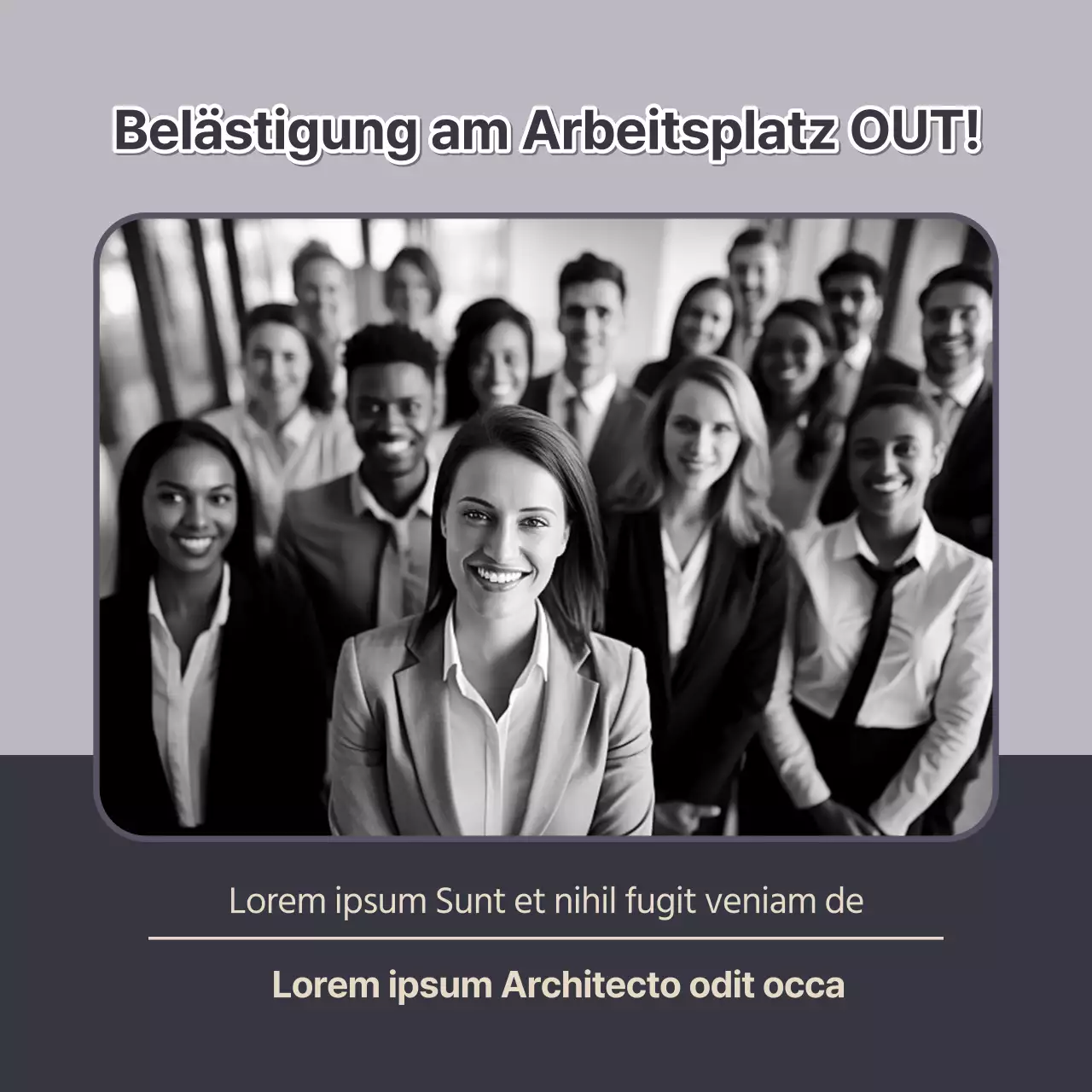 Ein Leitfaden zur Meldung von Belästigung am Arbeitsplatz in Vintage Navy und Grey