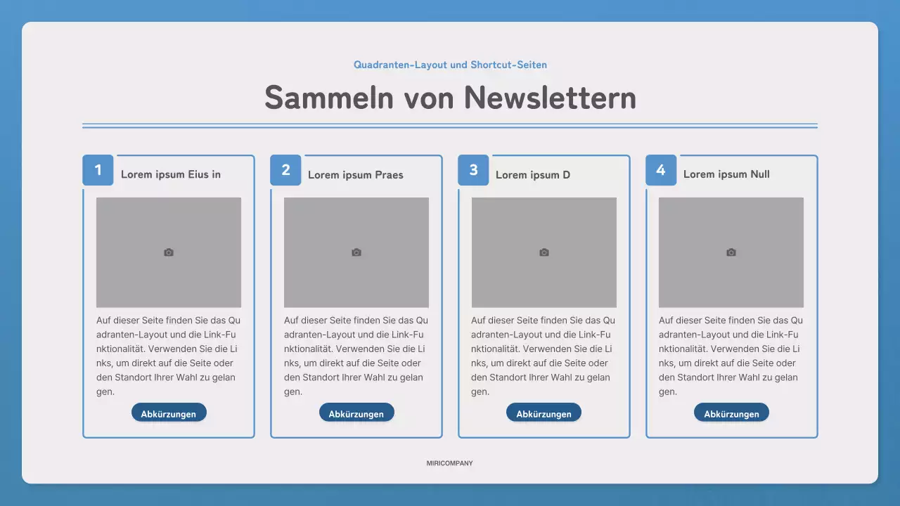 Bewerben Sie Ihren Newsletter mit einem einfachen Brief in Blau und Marineblau