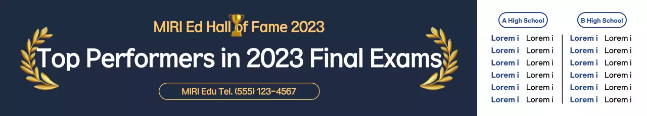 Promote academic achievement with trophies and laurels in a contrasting navy and white design.