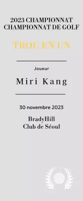 Plaque du gagnant d'un trou d'un coup au golf avec balle de golf et couronne de laurier (illustration)