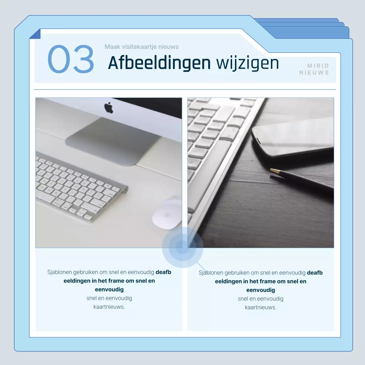 Moderne marketingkaarten in lichtblauwNieuwsTutorials