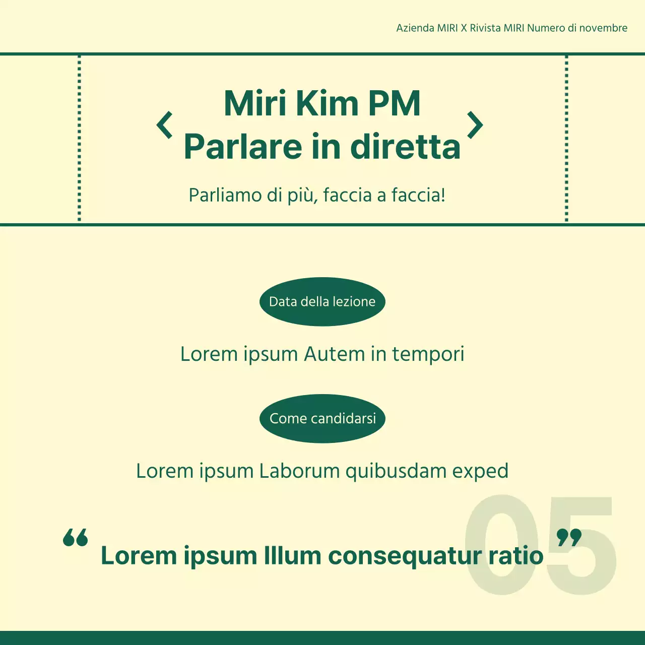 Un semplice ritratto aziendale per un colloquio in avorio e verde