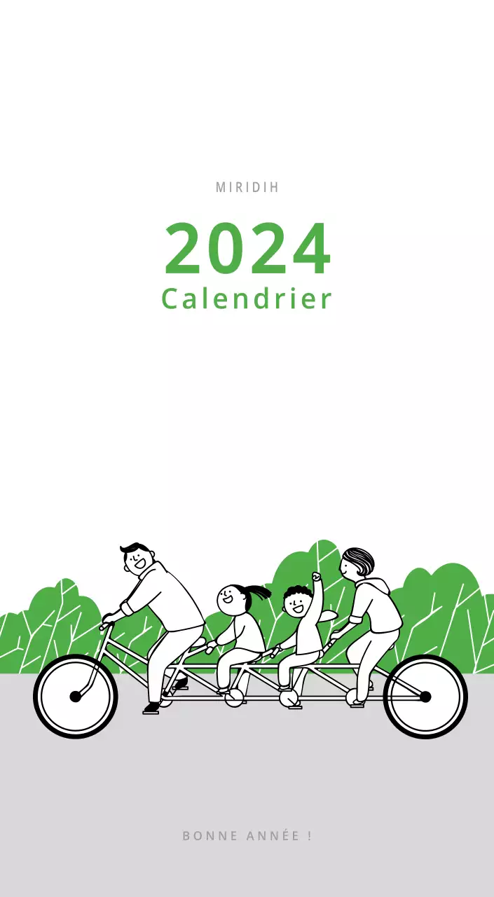 Calendrier illustré multicolore