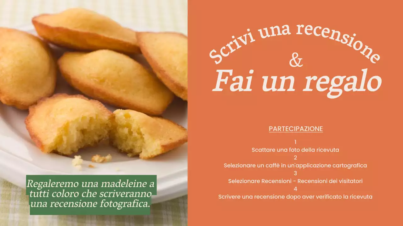 Pubblicità minimalista del menu in negozio in verde e arancione