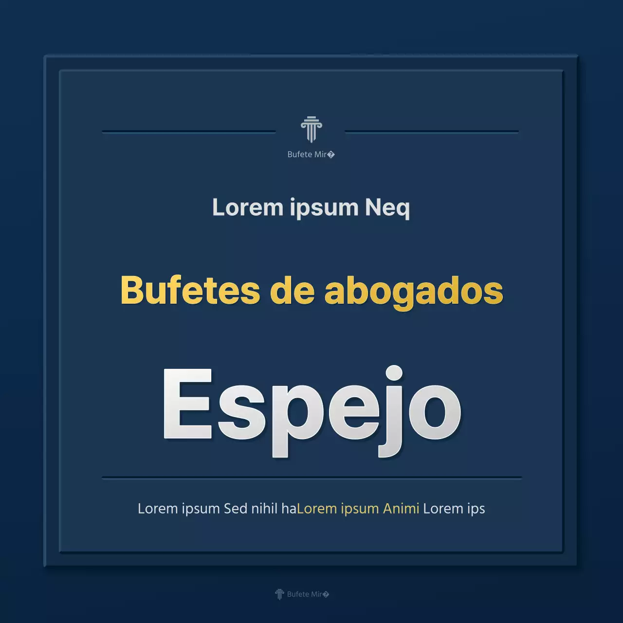 Un sencillo perfil de empresa de bufete de abogados en azul y amarillo