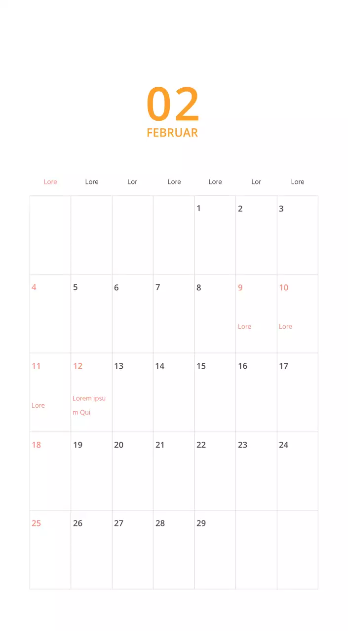 Mehrfarbiger Bildkalender