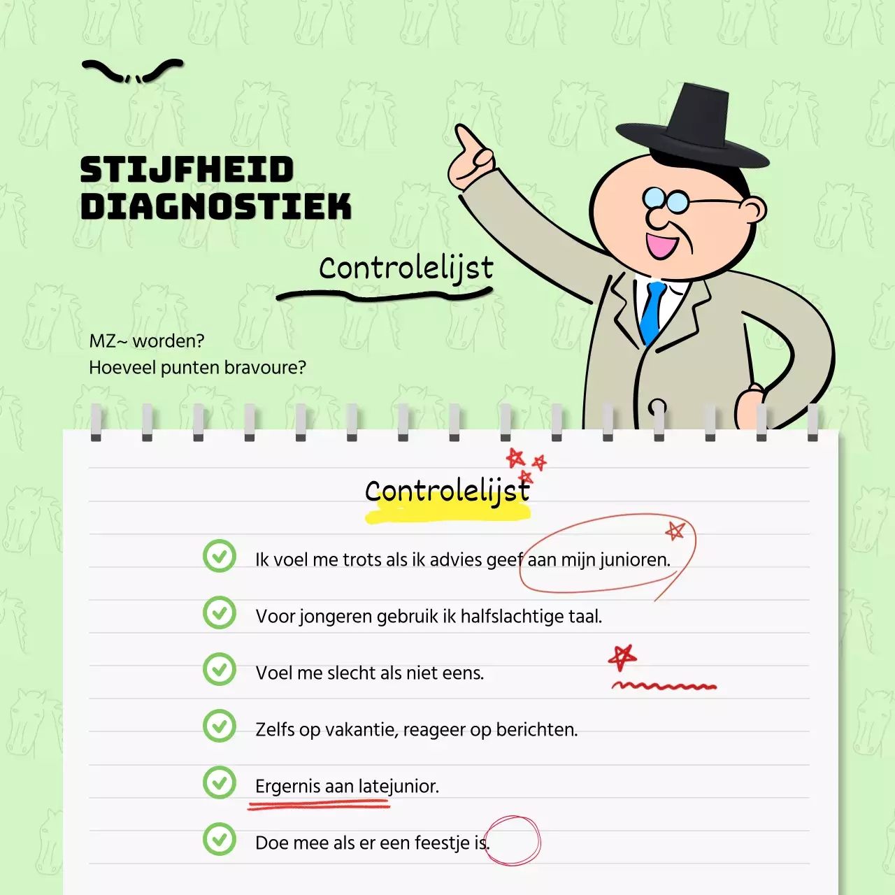 Promoot de Gag Level Test in rood en zwart