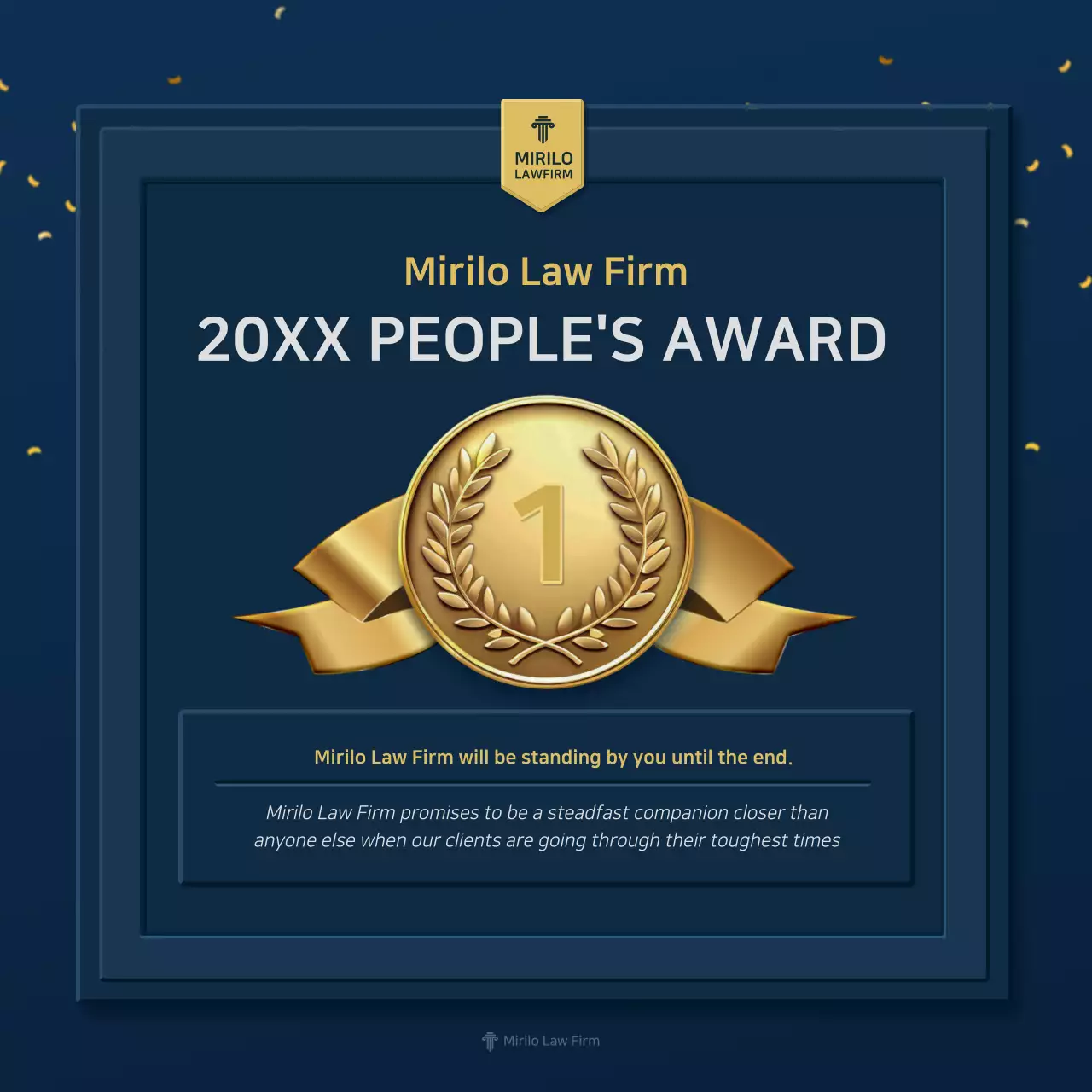 Blue Classic Award Certificate Social Media Post