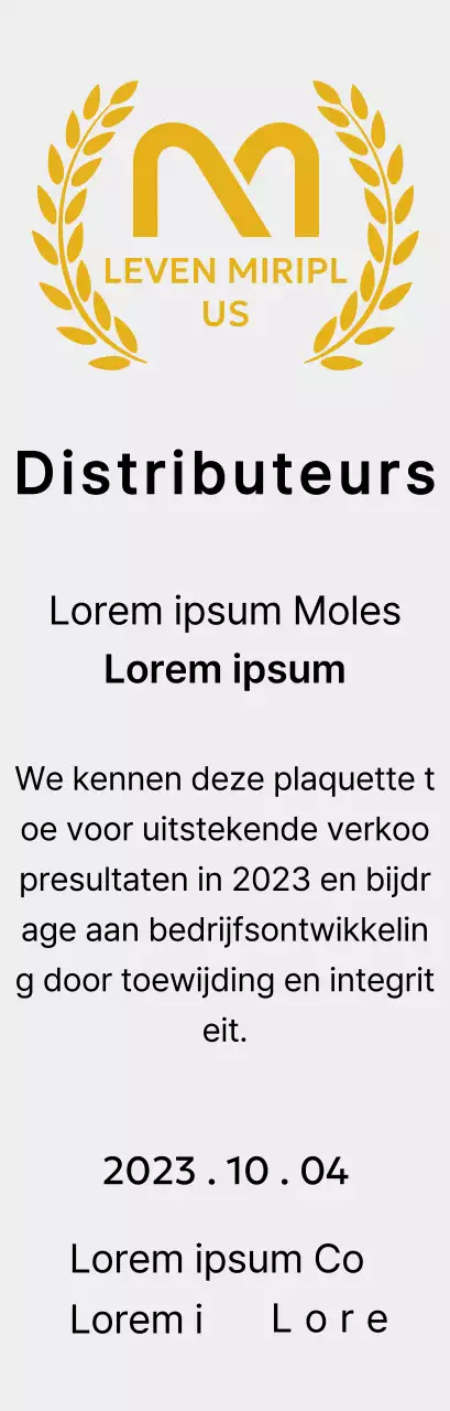 Plakkaat van verdienste met merklogo en lauwerkrans in het Outstanding Dealer Award-concept.