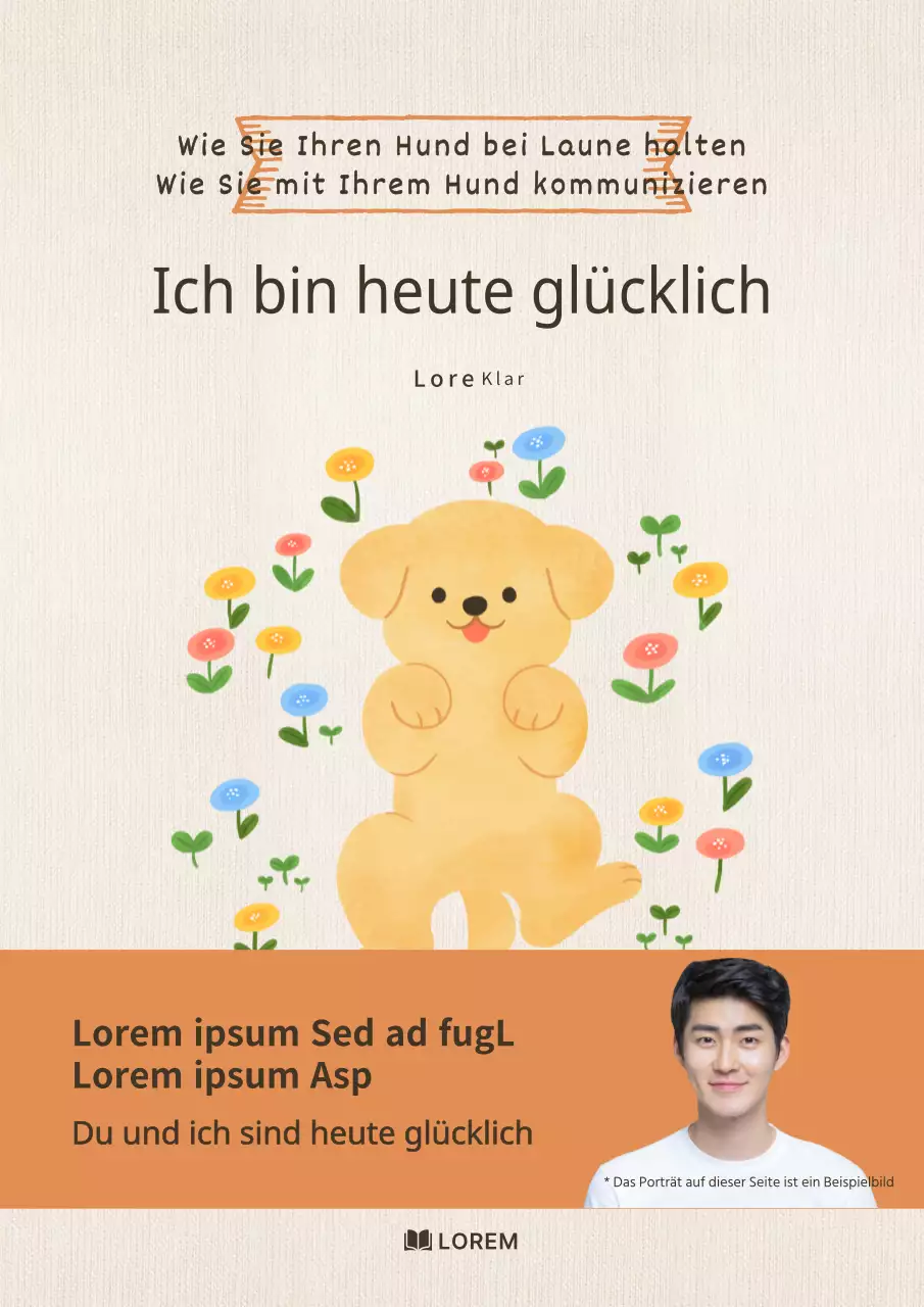 Einfacher orangefarbener Einband für Haustiere