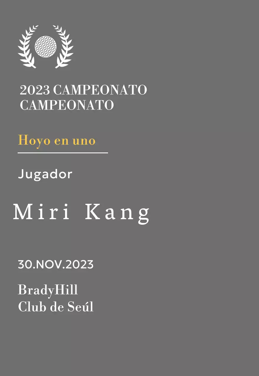 Placa de ganador de hoyo en uno con bola de golf e ilustración de corona de laurel