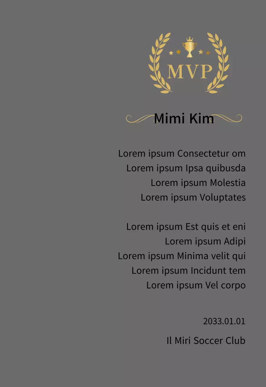 Targa del campionato con alloro e trofeo in oro